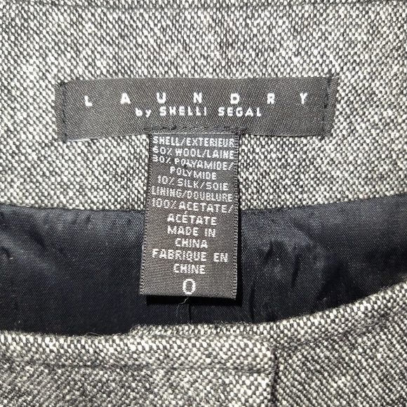 0 LAUNDRY BY SHELLI SEGAL BLENDED BLACK & WHITE THAT LOOKS GRAY SHRUG JACKET - Picture 9 of 12